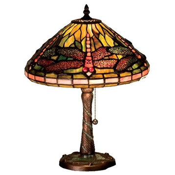 Meyda lighting 27158 16"H Tiffany Dragonfly w/ Twisted Fly Mosaic Base  Lamp