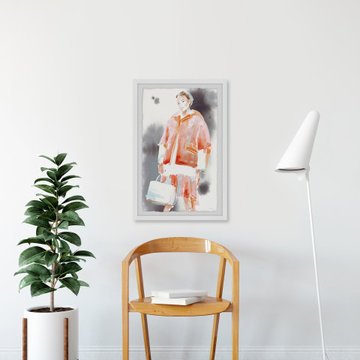 "Burnt Orange Color Trend" Framed Painting Print