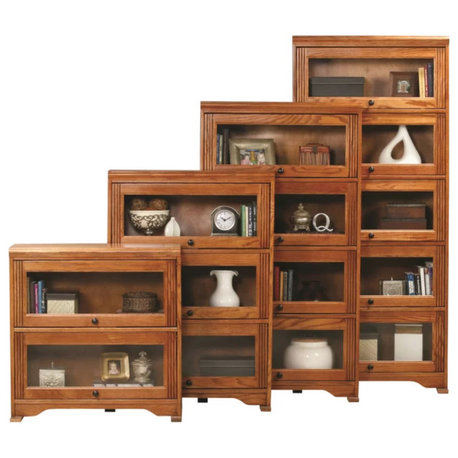 Oak Ridge 3-Door 32" Wide Lawyer Bookcase, Smokey Blue Oak