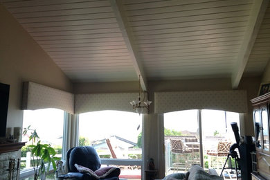 Inspiration for a transitional family room remodel in Orange County