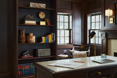 This is an example of a classic home office in Boston.