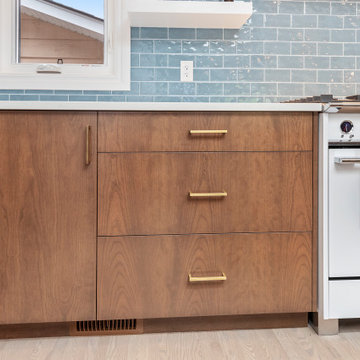 Grain-matched Waterfall Cherry Kitchen