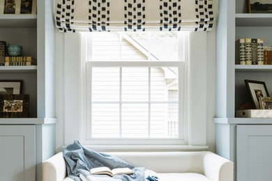 Inspiration for a mid-sized eclectic medium tone wood floor living room remodel in Other with white walls
