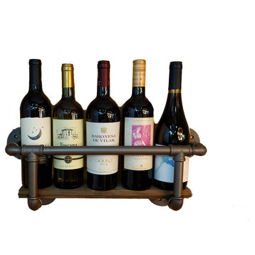 Iron Pipe Wine Rack, 17" (13" Inner), With Board