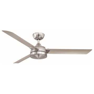 Fanimation Xeno Damp 56" Ceiling Fan, Nickel/Nickel Blades LED