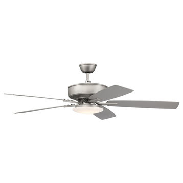 Craftmade Pro Plus 52" Ceiling Fan With Light Kit, Brushed Satin Nickel