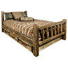 Homestead Collection King Bed With Storage, Stain/Lacquer Finish