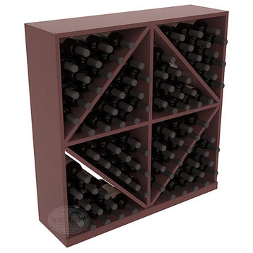 Solid Diamond Wine Storage Bin, Pine, Walnut/Satin Finish