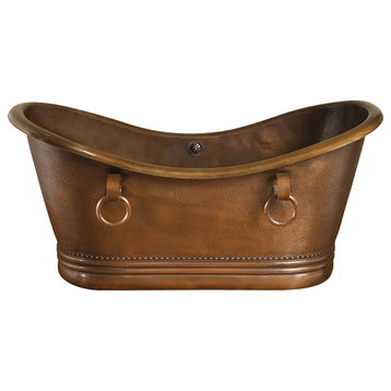 Barclay Baylis COTDSN66S-AC 66 Inch Copper Double Slipper Tub