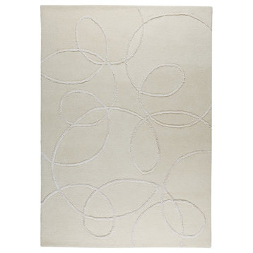 Hand Tufted White Wool Area Rug