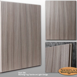 Duet SM Morning Fog Tactile on Light Greige Showplace Cabinets - Kitchen Cabinetry