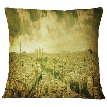 Paris Panorama With Scenic Sky Skyline Photography Throw Pillow, 18"x18"