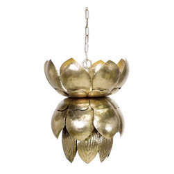 Worlds Away Blossom Sivler Leafed Pendant - SKU: BLOSSOM S - Pendant Lighting