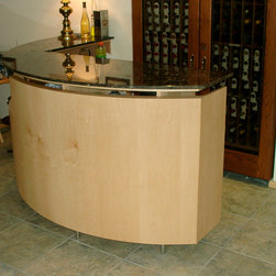 Oak and Marble Bar - Wine And Bar Cabinets