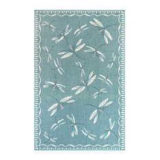 Liora Manne Carmel Dragonfly Indoor/Outdoor Rug, Aqua, 3'3"x4'11"