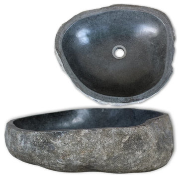 vidaXL Basin River Stone Oval 17.7"-20.9"