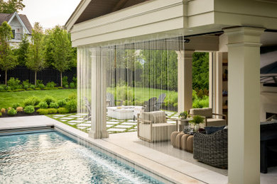 Example of a minimalist pool design in New York