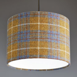 Harris Tweed Mustard Yellow Check Lamp Shade - Lampshades