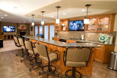 Inspiration for a timeless basement remodel in Omaha
