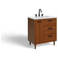 The Bailey Bathroom Vanity, Teak, 30", Single Sink, Freestanding