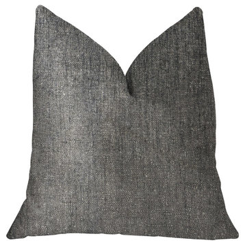 Cambridge Gray and Silver Luxury Throw Pillow, 18"x18"