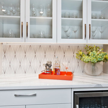 Mini Home Bar with Diamond Hand Painted Tiles