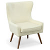 Claudie Wing Back Accent Chair, Beige