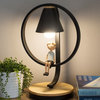 Le Brassus | Creative LED Table Lamp with a Figurine , Black, Boy