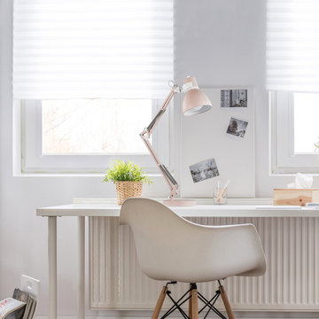 Architect 28" Swing Arm Desk Lamp, Matte Rose Finish, Matte White Accents, On-Of