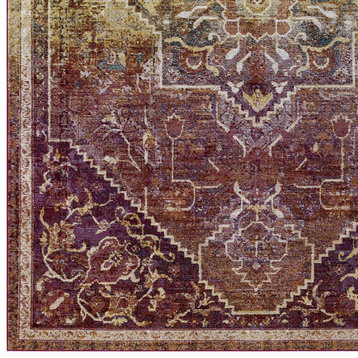 Success Kaede Transitional Distressed Vintage Floral Persian Medallion 4x6 Area