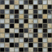 11.76"x11.76" Imagination Mosaic, Set Of 4, Shades of Grey