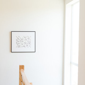 Black and White Geometric Hallway Art