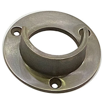 Brass Open End Flange With Set Screw, Antique Brass Un-Lacquered