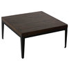 Cortesi Home Omaha Coffee Table, Solid Wood and Metal, 32"
