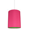 Mona Duo Color Shade Pendant, 11.5"x15", Fuchsia With Green Lining