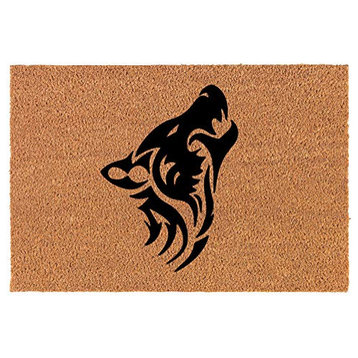 Coir Doormat Tribal Wolf (30" x 18" Standard)