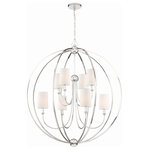Crystorama - Crystorama 2246-PN 8 Light Chandelier in Polished Nickel with Silk - A striking geometric statement, the Sylvan collection pairs Libby Langdon's signature classic design with a modern flair. The delicate lines of the shapely frame, combined with the precisely balanced arms and simple, tailored shade, create a clean, transitional feeling with a distinct, modern flair. Stylish, modern and minimal, Sylvan brings luxurious appeal to a variety of interior spaces.
