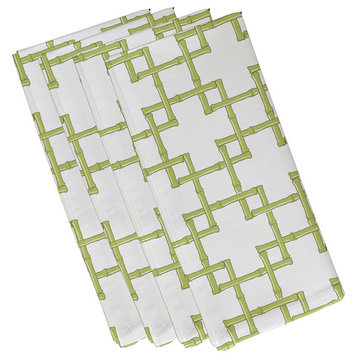 Bamboo 2, Geometric Print Napkin, Green, Set of 4