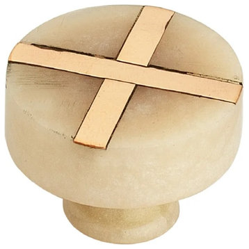 Resin Round knob 1-1/3 in. Decorative Knob (Peach) Drawer Cabinet Knob 10-Pcs