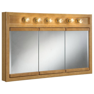 Design House 530626 Richland 48" Framed Triple Door Mirrored - Nutmeg Oak