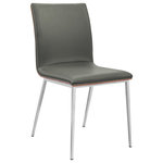 Armen Living - Crystal Dining Chairs, Set of 2 - The Crystal Collection is one Armen Living collection that is sure to be the most intricate furniture piece in your home. Transforming the feel of your dining, living or bar from a mere home space to chic bar-lounge feel, the Crystal dining chairs come in a rich Gray Faux Leather and finished with an complex Walnut veneer wood back panel on a sleek stainless steel legs. The Crystal dining chairs can be used in your dining room, kitchen or as extra sitting as you entertain your guests in your home. It pairs perfectly with our Crystal dining table or as extra seating around your home.