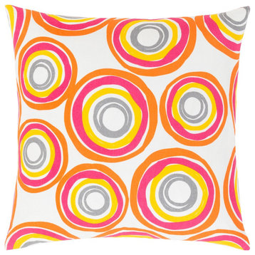 Miranda by Clairebella Poly Fill Pillow, Yellow/Orange/Pink, 18'