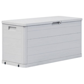 vidaXL Outdoor Storage Box Deck Box with Lid Outdoor Patio Cabinet Light Gray