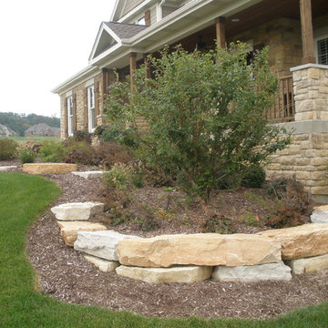Yorkville - Paver Patio with Retaining Walls & Outcropping Stones
