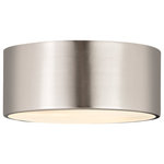 Z-Lite - Harley 2 Light Flush Mount, Brushed Nickel - Elegant simplicity offers a minimalist design that captures attention, making this contemporary flushmount metal drum two-light ceiling light a versatile selection. This light from the Harley collection is perfect for casual, easy living spaces, offering a sleek large-form silhouette with a shade made of brushed nickel finish steel. Bring industrial-inspired vibes to a kitchen, dining space, or hallway with this tasteful fixture.