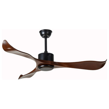 52" Modern Ceiling Fan With Lamp, White, 52.0x12.6", White Blades, Without Lamp