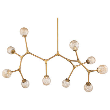 Modern Forms PD-53751 Catalyst 10 Light 51"W LED Abstract - Aged Brass