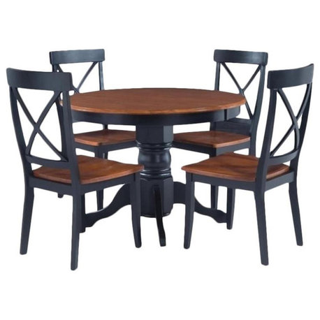 Homestyles Bishop Wood 5 Piece Dining Set in Black