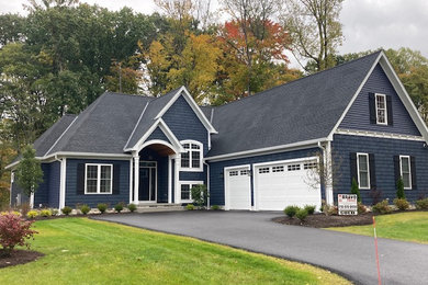 Inspiration for a transitional exterior home remodel in Cleveland