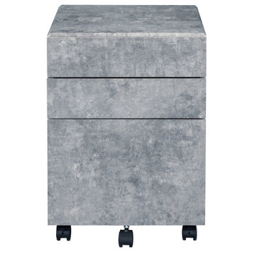 Acme File Cabinet With Faux Concrete And Silver 92909